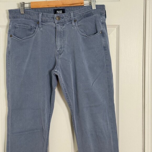 Paige Federal Jeans Mens 32x31 Gray Straight Leg Casual Stretch Mid Rise - Picture 3 of 14